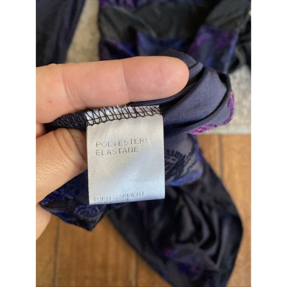 Y2K CKM black Blue Purple Crushed Velvet dress. Size Medium Goth‎ Grunge - Picture 5 of 11